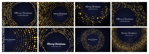 Merry Christmas backgrounds with gold glitter pattern
