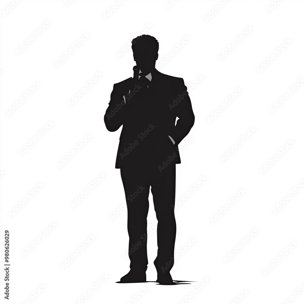 Speach Silhouette, Illustration Isolated On White Background Speach Silhouette, Illustration Isolated On White Background