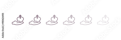 gospel outline icon. Linear vector from religion concept. 6 different line style gospel icon included thin, light, regular, medium, bold, black