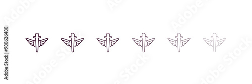 heresy outline icon. Linear vector from religion concept. 6 different line style heresy icon included thin, light, regular, medium, bold, black photo