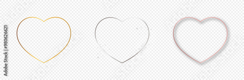 Set of three heart shape frames