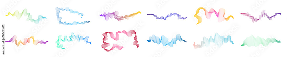 Set of abstract backdrops with multicolor waves Set of abstract backdrops with multicolor waves
