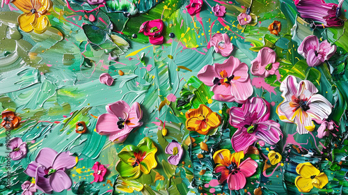 Floral  oil painting textured  pattern