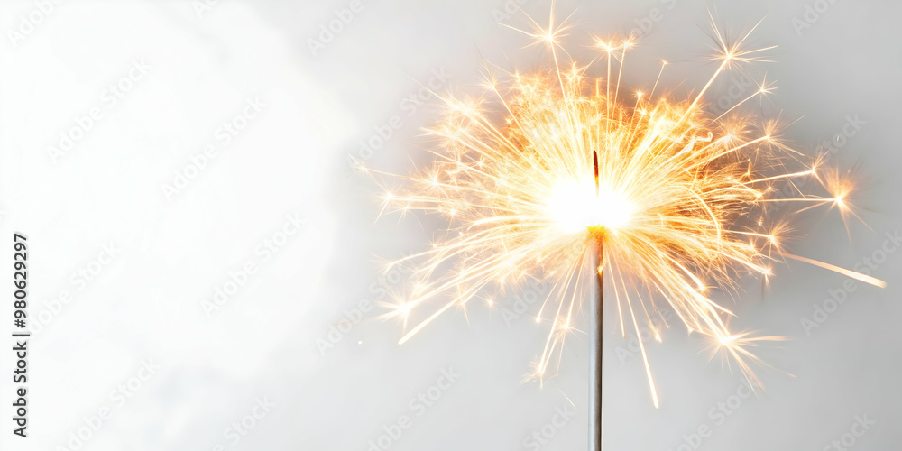 3D Icon of Plain White Sparkler Burst on White Background Celebrating New Year 2025 � Clean Design with Ample Copy Space for Festive Greetings 3D Icon of Plain White Sparkler Burst on White Background Celebrating New Year 2025 � Clean Design with Ample Copy Space for Festive Greetings