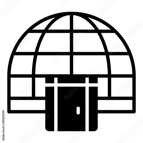 Dome line glyph icon