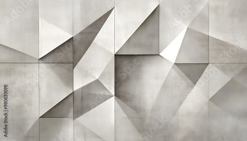 Clean, sharp geometric patterns in neutral tones, giving off a sleek, modern vibe