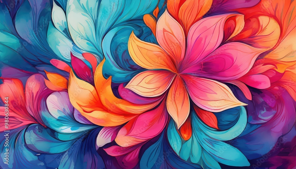 Abstract floral art in vibrant hues Abstract floral art in vibrant hues