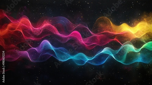 Vibrant Colorful Waves Abstract Background Design