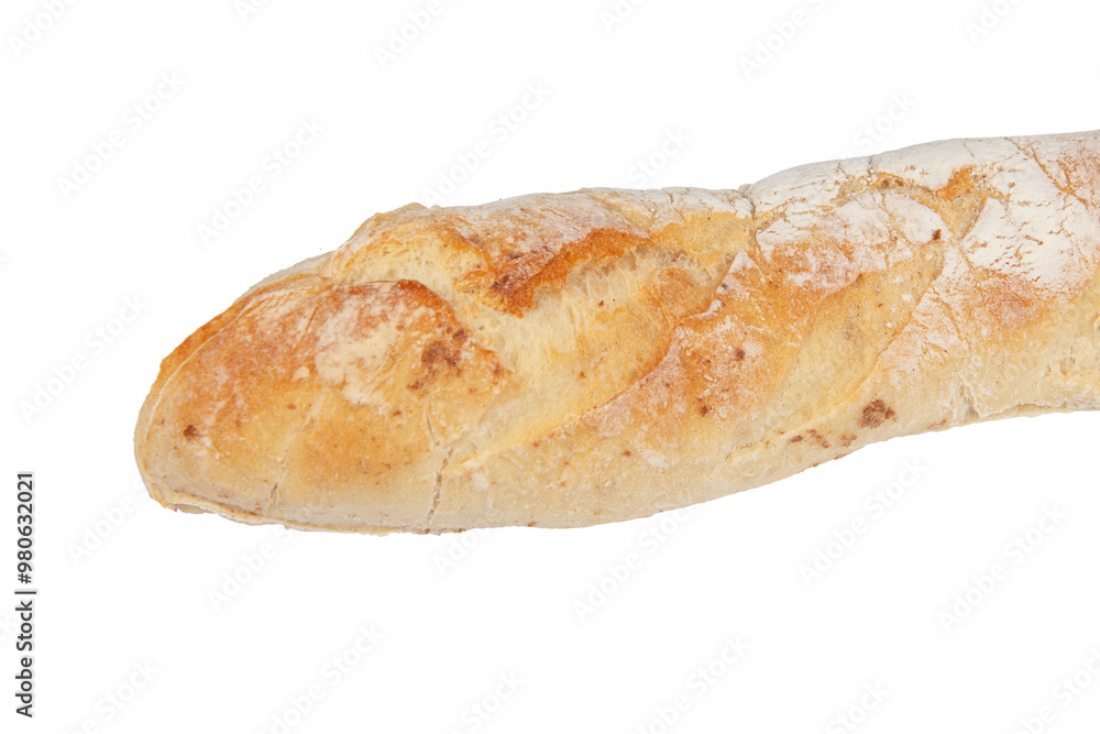 Loaf of Fresh French Baguette isolated on a White Background Loaf of Fresh French Baguette isolated on a White Background