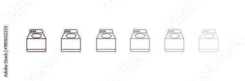 top load washer outline icon. Linear vector from tools concept. 6 different line style top load washer icon included thin, light, regular, medium, bold, black