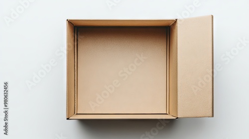 Mockup empty carton box isolated on white background