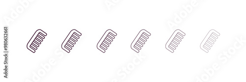 combs outline icon. Linear vector from tools concept. 6 different line style combs icon included thin, light, regular, medium, bold, black