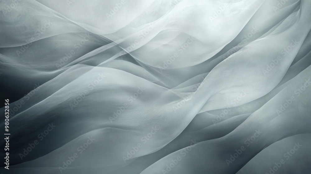 Obraz premium Soft Flowing Wave Pattern in Shades of Gray