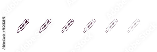 body thermometer outline icon. Linear vector from tools concept. 6 different line style body thermometer icon included thin, light, regular, medium, bold, black