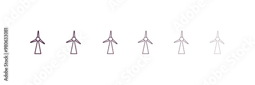 windmills outline icon. Linear vector from tools concept. 6 different line style windmills icon included thin, light, regular, medium, bold, black