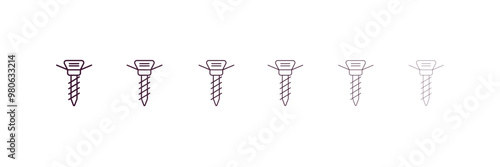 auger outline icon. Linear vector from tools concept. 6 different line style auger icon included thin, light, regular, medium, bold, black