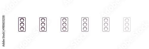 semaphore light outline icon. Linear vector from tools concept. 6 different line style semaphore light icon included thin, light, regular, medium, bold, black
