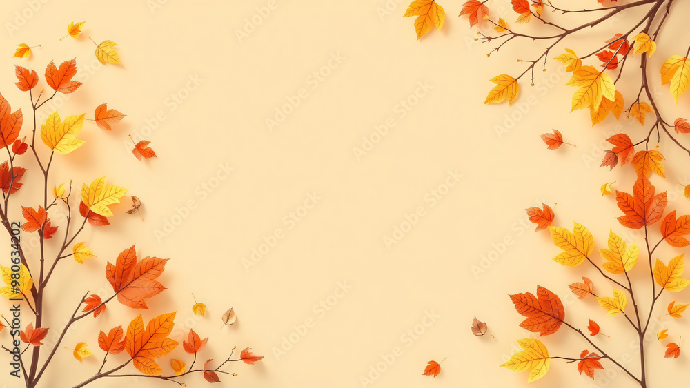 Fall sale banner template on a beige background with copy space for the online promotion of autumn products, shopping mall offer, Autumn shopping concept, Fall sale banner template on a beige background with copy space for the online promotion of autumn products, shopping mall offer, Autumn shopping concept,