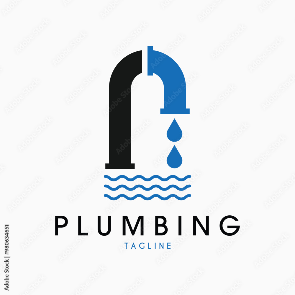 letter p plumbing pipe drop water wave logo vector illustration design letter p plumbing pipe drop water wave logo vector illustration design