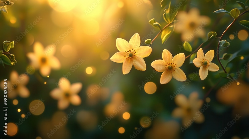 Beautiful Yellow Flowers with Soft Bokeh Background Beautiful Yellow Flowers with Soft Bokeh Background