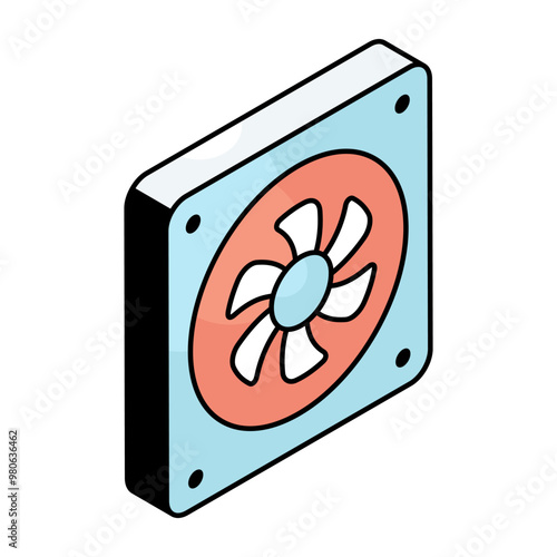 Modern design icon of computer fan