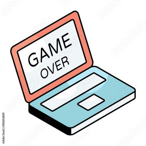A flat design, icon of game over