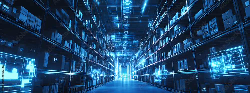 Futuristic Logistics Hub with Real-Time Data Systems Futuristic Logistics Hub with Real-Time Data Systems