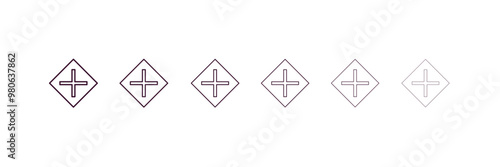 Free Download intersection sign outline icon. Linear vector from traffic signs concept. 6 different line style intersection sign icon included thin, light, regular, medium, bold, black - GFXLoad