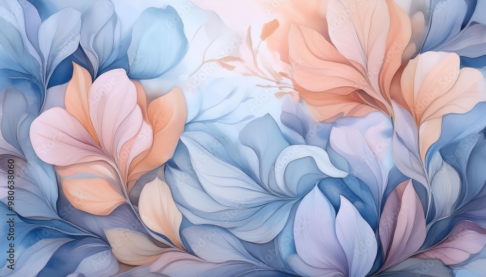 Delicate blue and pink flowers Delicate blue and pink flowers