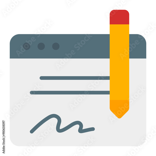 Digital Signature flat icon