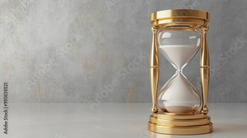 An hourglass filled with sand running out, symbolizing the limited time to combat global warming photo