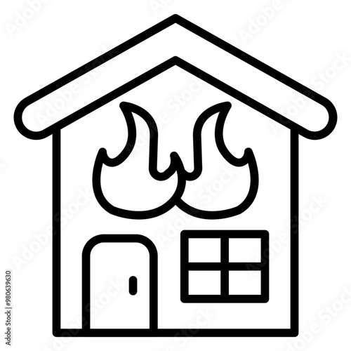 Burning House icon style