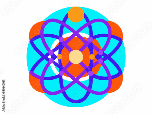 A vibrant and dynamic logo representing the interconnectedness and energy of scientific discovery