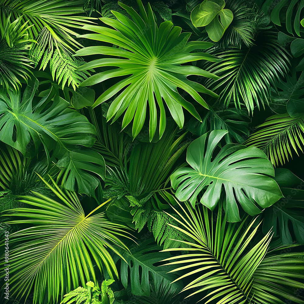 Tropical green leaves background Tropical green leaves background