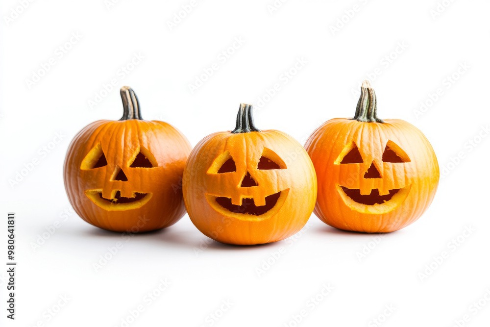 Halloween pumpkins on a white background Halloween pumpkins on a white background