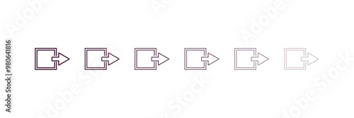 bifurcation signal outline icon. Linear vector from user interface concept. 6 different line style bifurcation signal icon included thin, light, regular, medium, bold, black