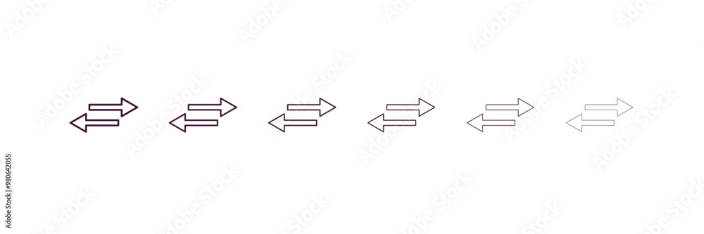 display size outline icon. Linear vector from user interface concept. 6 different line style display size icon included thin, light, regular, medium, bold, black display size outline icon. Linear vector from user interface concept. 6 different line style display size icon included thin, light, regular, medium, bold, black