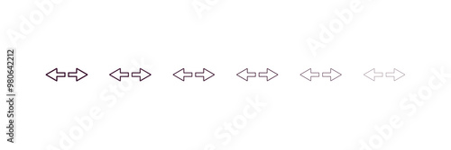 crossover outline icon. Linear vector from user interface concept. 6 different line style crossover icon included thin, light, regular, medium, bold, black