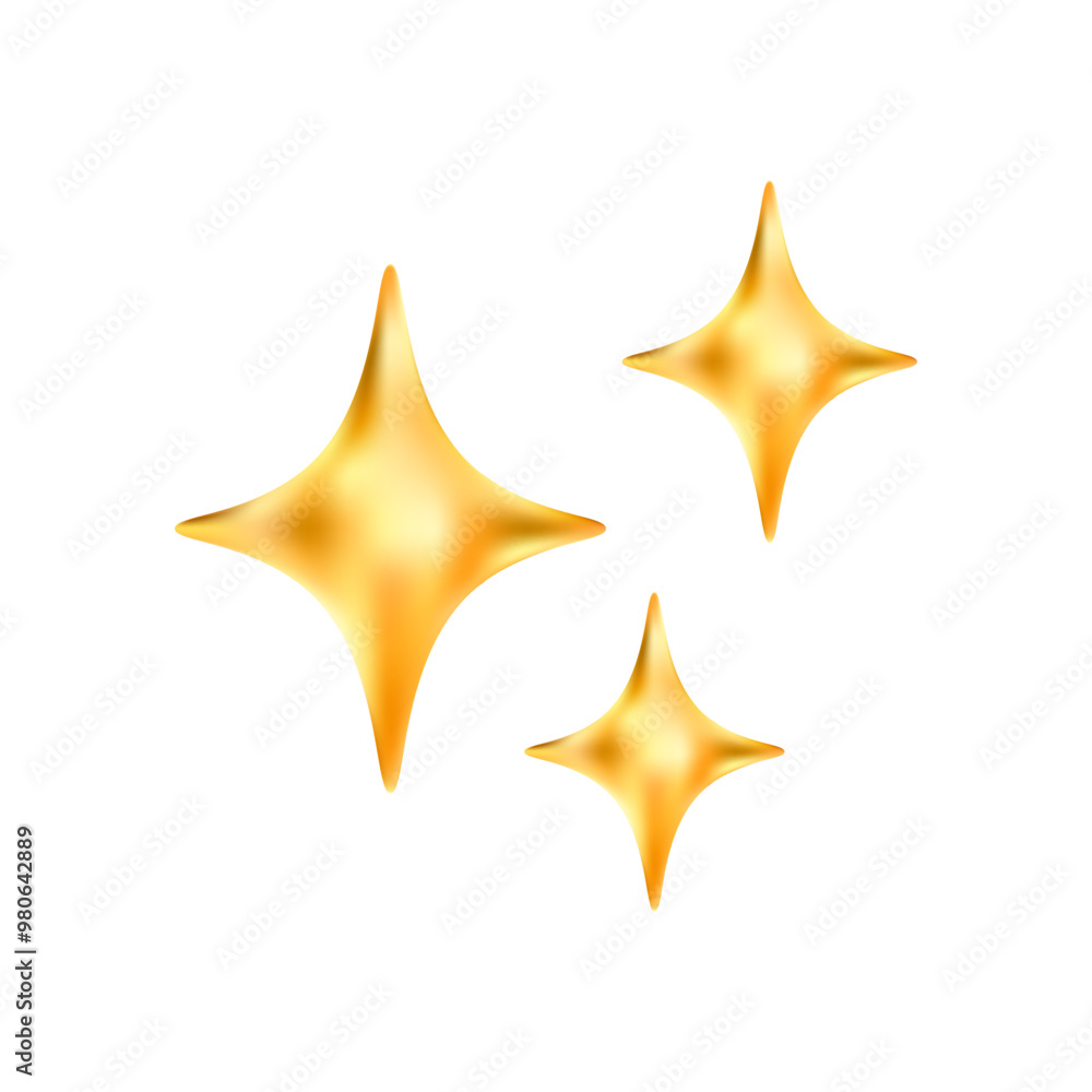 Gold star emoji icon. Glittering sparkle magic element. Gold star emoji icon. Glittering sparkle magic element.
