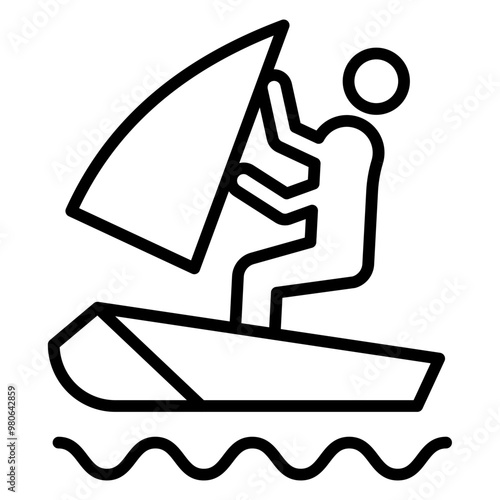 Windsurfing icon style