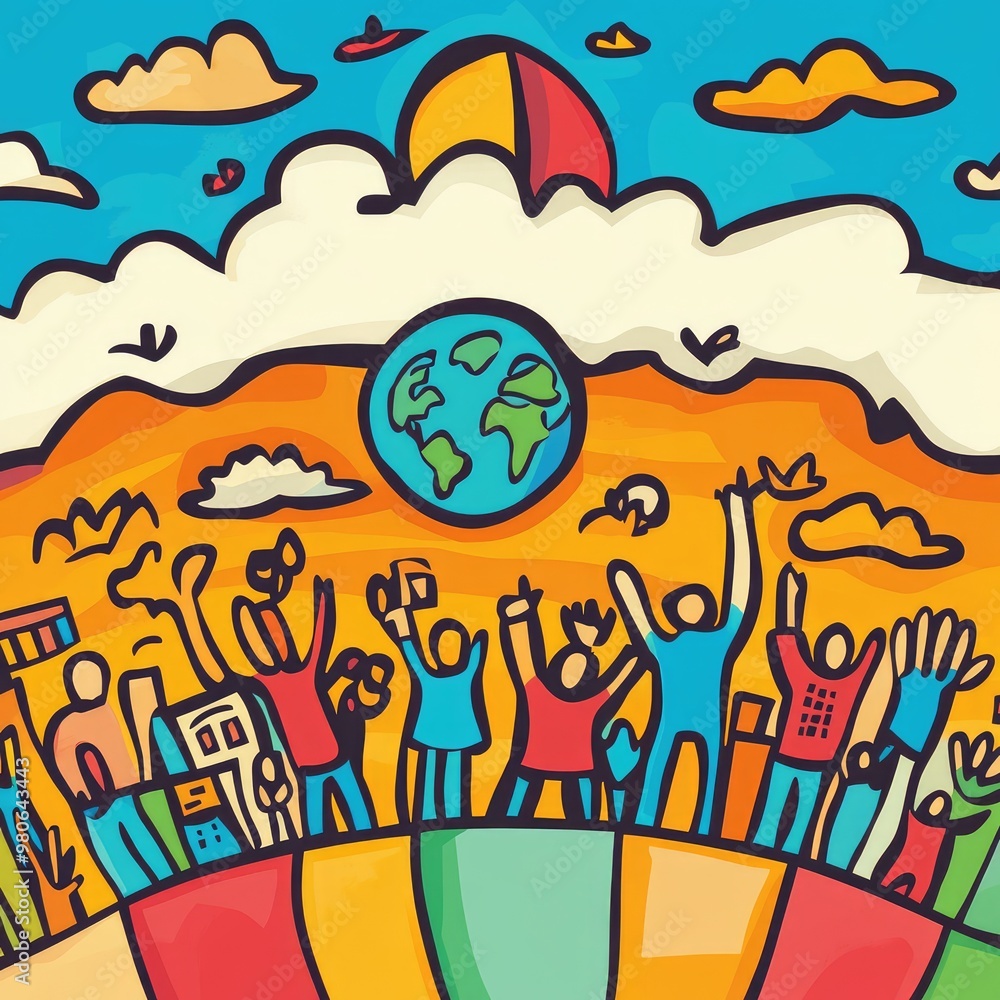 Fototapeta premium World Development Information Day banner