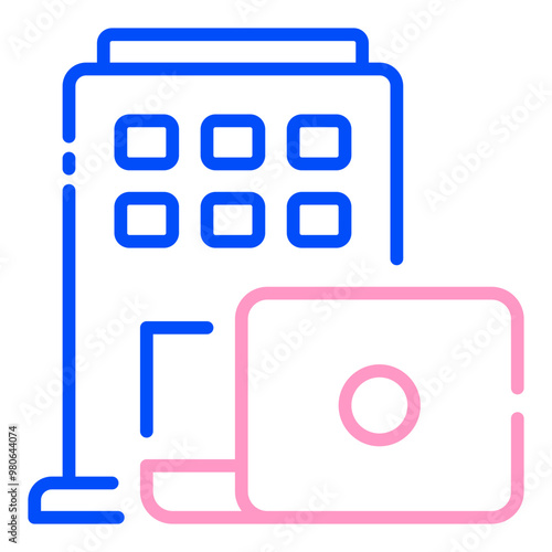 Telecommuting line duo tone icon