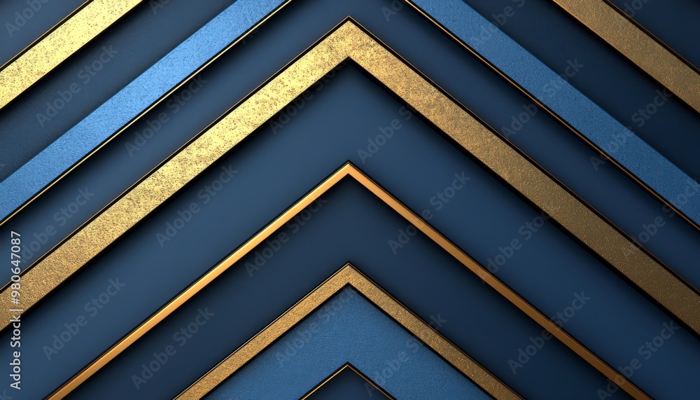 Abstract Geometric Pattern with Diagonal Gold and Blue Stripes Abstract Geometric Pattern with Diagonal Gold and Blue Stripes