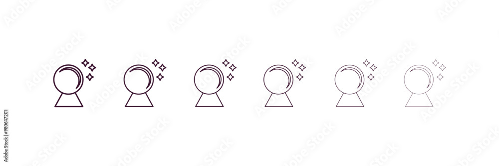 psychic outline icon. Linear vector from user interface concept. 6 different line style psychic icon included thin, light, regular, medium, bold, black psychic outline icon. Linear vector from user interface concept. 6 different line style psychic icon included thin, light, regular, medium, bold, black