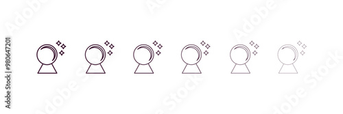 psychic outline icon. Linear vector from user interface concept. 6 different line style psychic icon included thin, light, regular, medium, bold, black