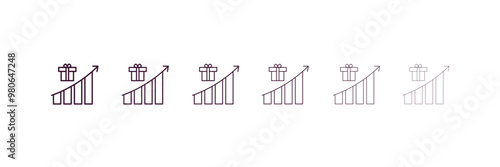 incentive outline icon. Linear vector from user interface concept. 6 different line style incentive icon included thin, light, regular, medium, bold, black