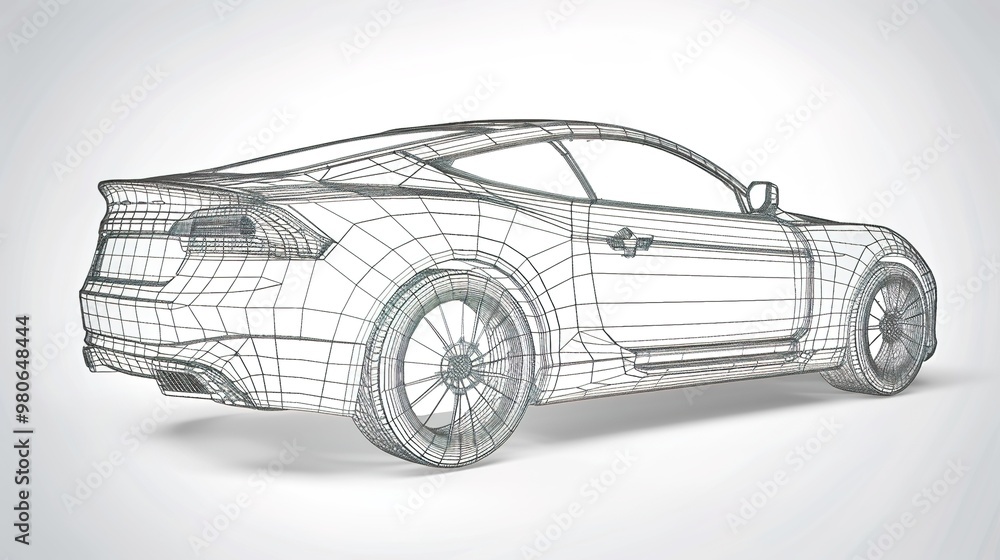 Naklejka premium Car Concept Architect Blueprint