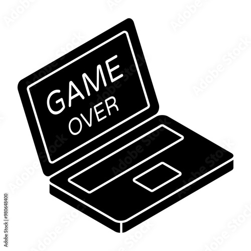 A flat design, icon of game over