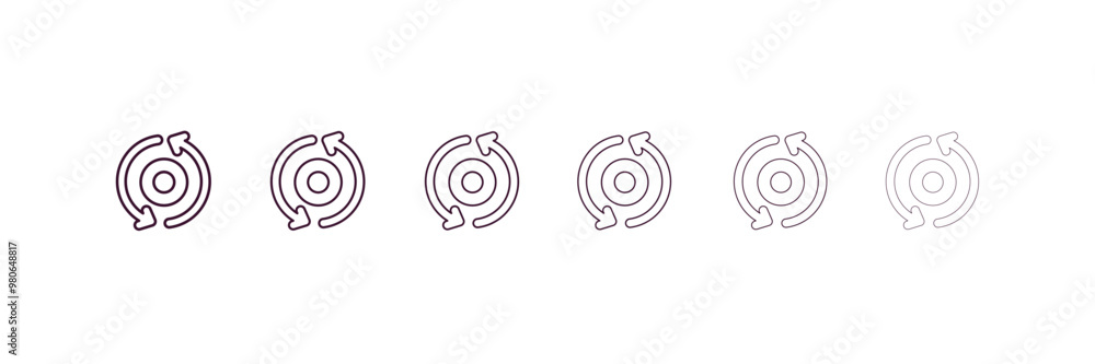 data looping interface outline icon. Linear vector from user interface concept. 6 different line style data looping interface icon included thin, light, regular, medium, bold, black data looping interface outline icon. Linear vector from user interface concept. 6 different line style data looping interface icon included thin, light, regular, medium, bold, black