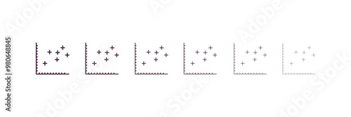 spotted data outline icon. Linear vector from user interface concept. 6 different line style spotted data icon included thin, light, regular, medium, bold, black photo